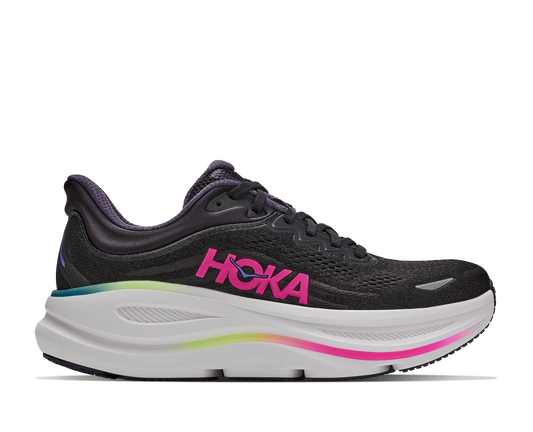HOKA Women's Bondi 9 - BLACK / NEON DRAGONFRUIT
