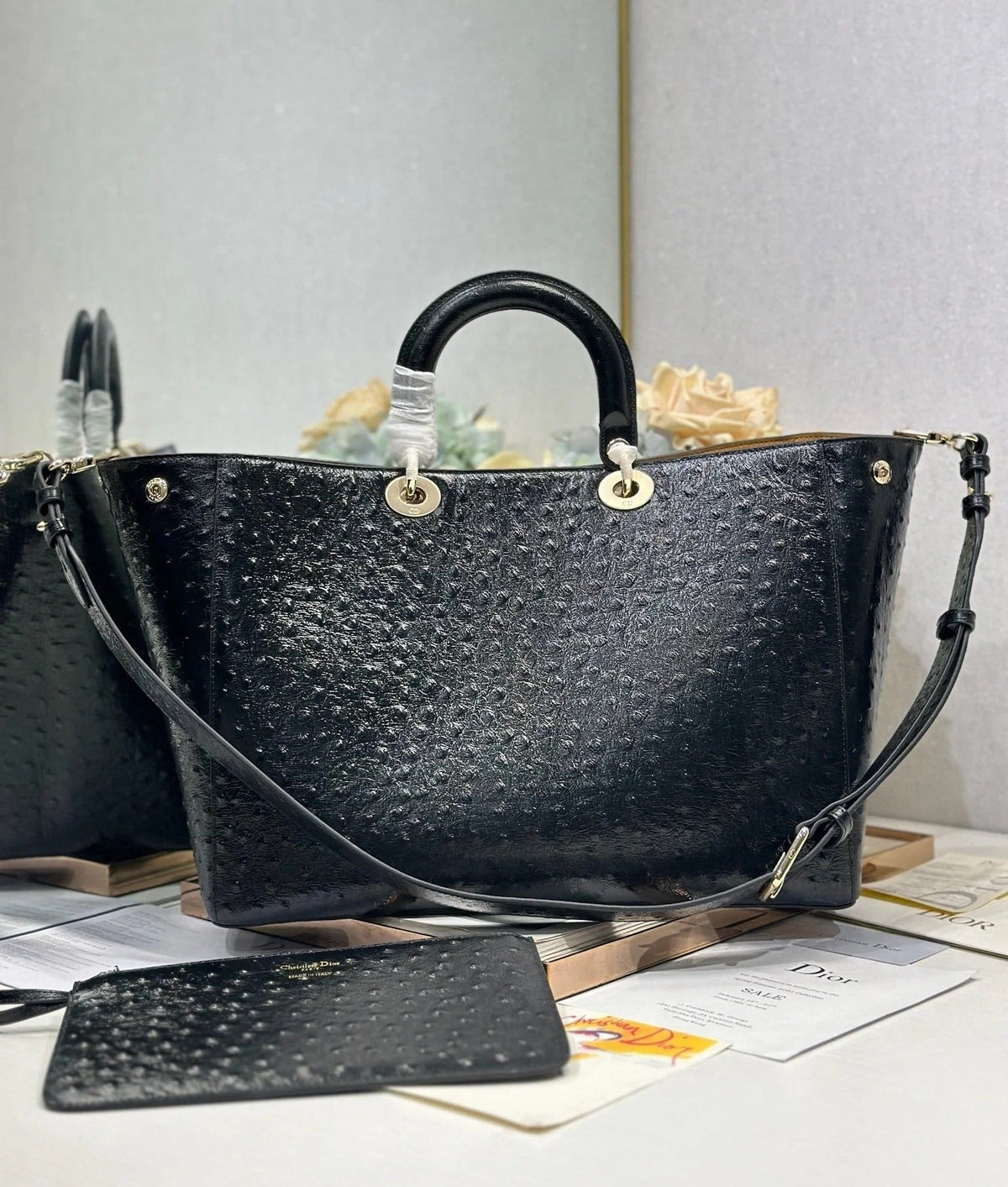 Dior 2026 Toujours Bag Black Embossed Calfskin 288195