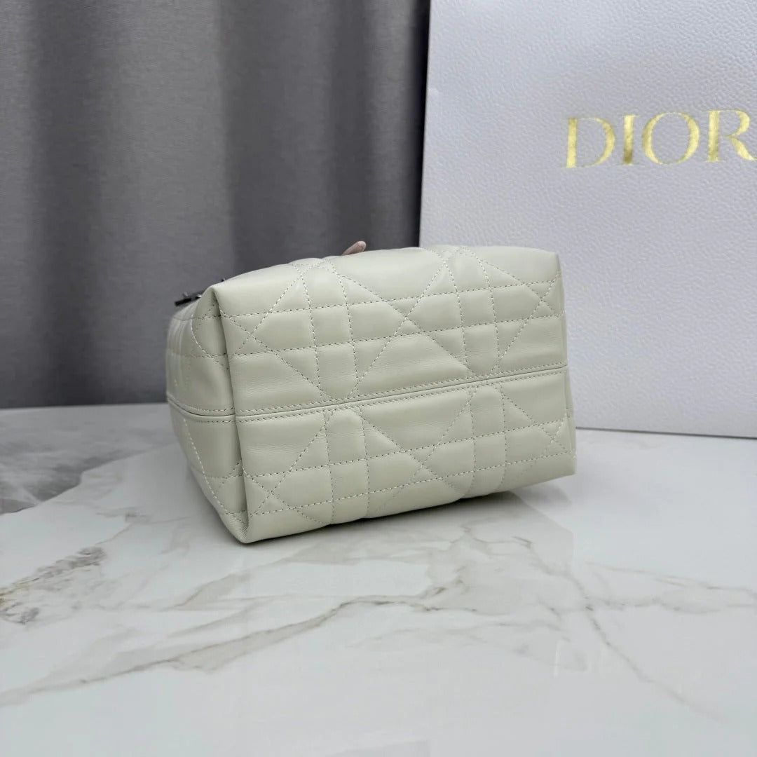 Dior 2026 Toujours Vertical Handbag 18.5cm Off-White And Soft Pink Calfskin