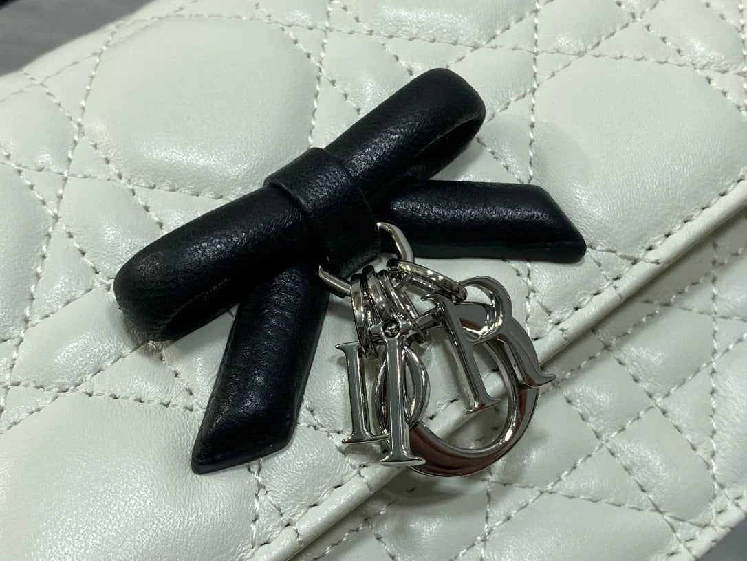 Dior 2026 My Dior Mini Bag Two-Tone White Black Lambskin 284081