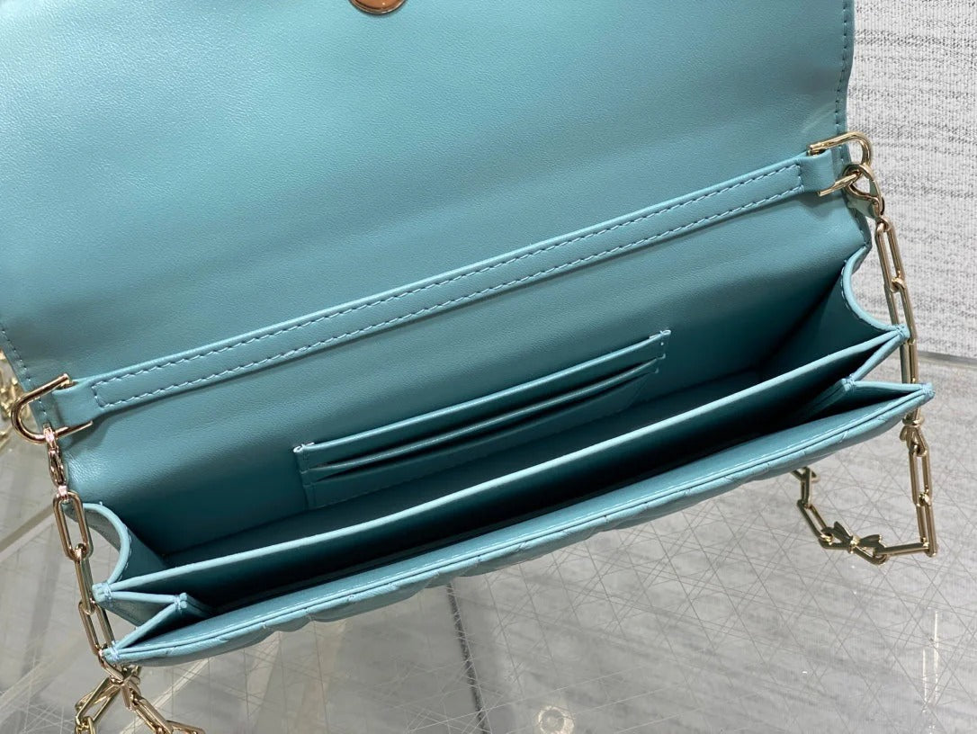 Dior 2026 My Dior Bag 21cm Tourmaline Blue Lambskin 289024